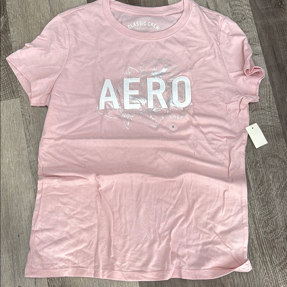 Aeropostale Pink Short Sleeve Tee Casual Crew Neck
